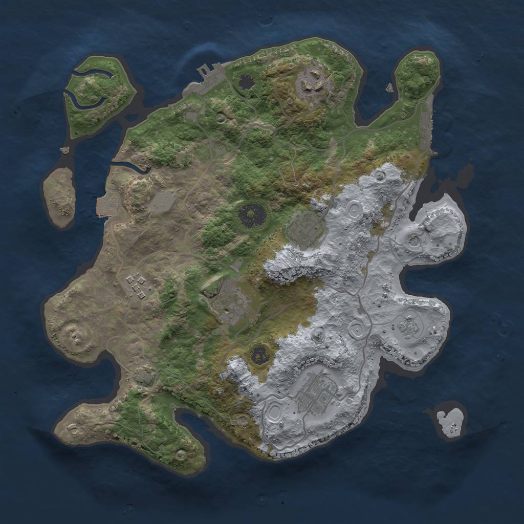 Rust Map: Procedural Map, Size: 3000, Seed: 1559200062, 13 Monuments