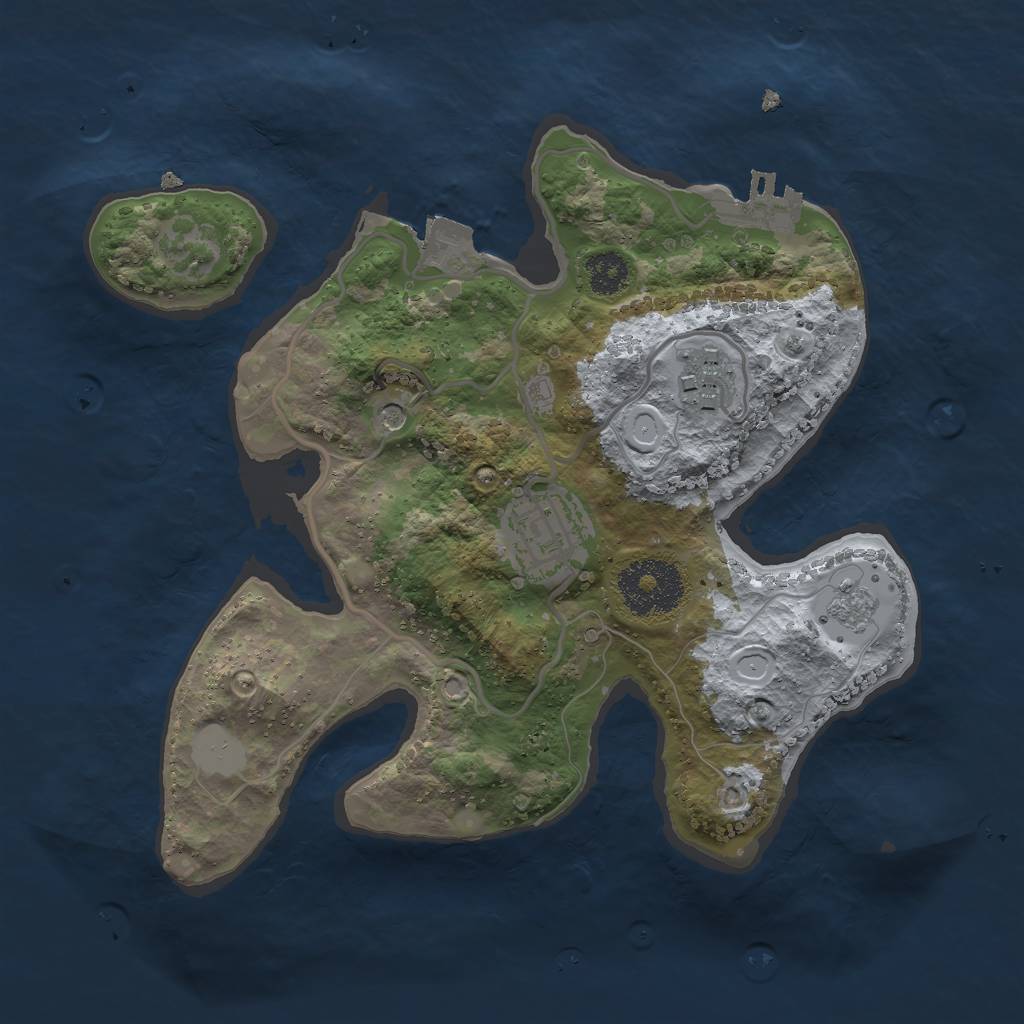 Rust Map: Procedural Map, Size: 2500, Seed: 4840795, 8 Monuments