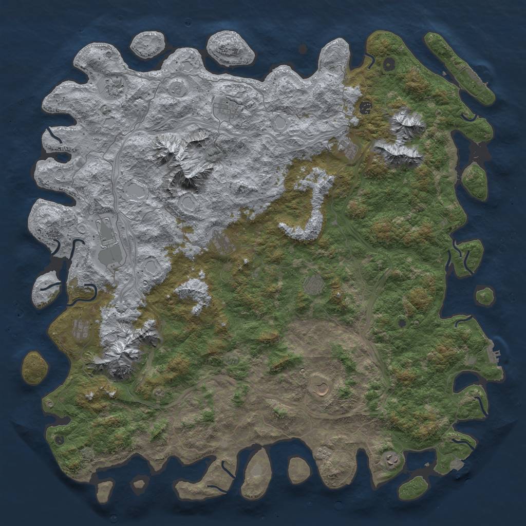 Rust Map: Procedural Map, Size: 6000, Seed: 418514212, 19 Monuments