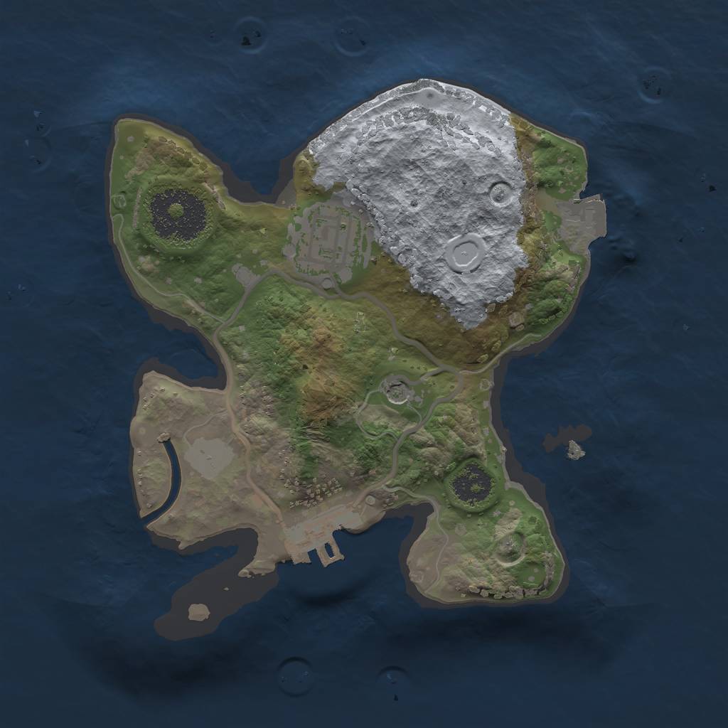 Rust Map: Procedural Map, Size: 2000, Seed: 1230454045, 6 Monuments