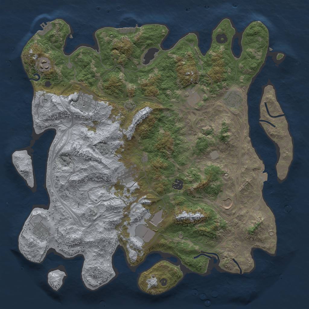 Rust Map: Procedural Map, Size: 4250, Seed: 63658691, 18 Monuments