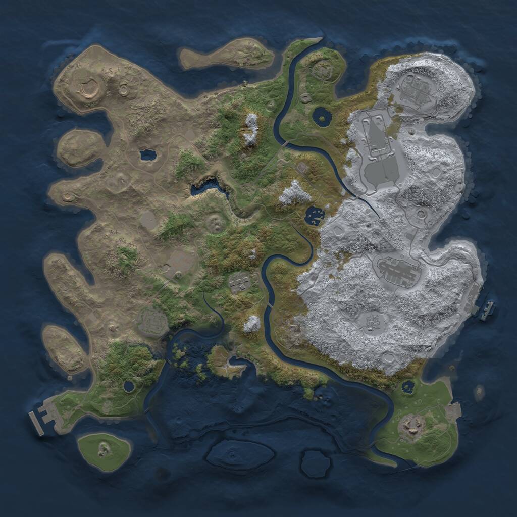 Rust Map: Procedural Map, Size: 4000, Seed: 524889, 15 Monuments