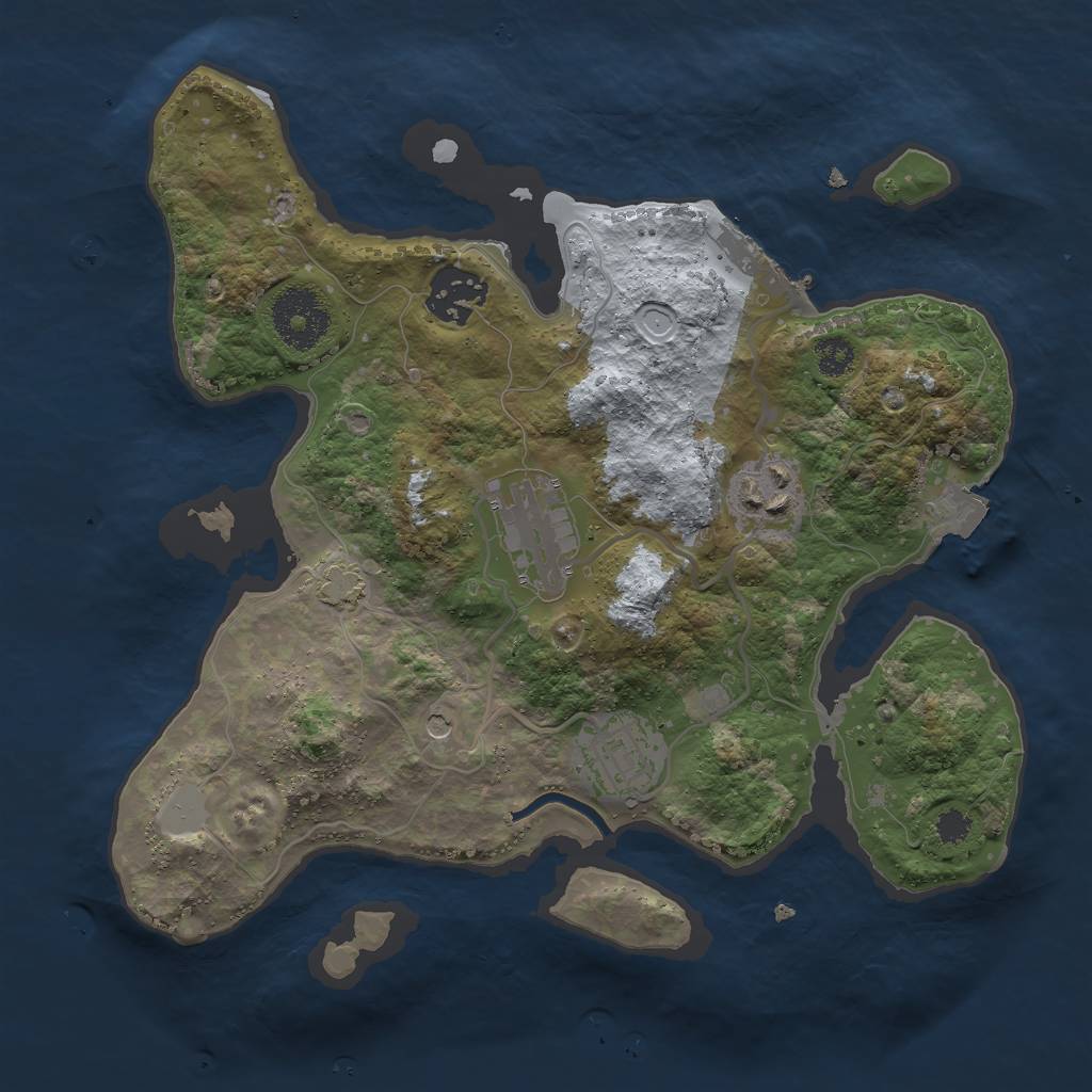 Rust Map: Procedural Map, Size: 2800, Seed: 13485, 10 Monuments