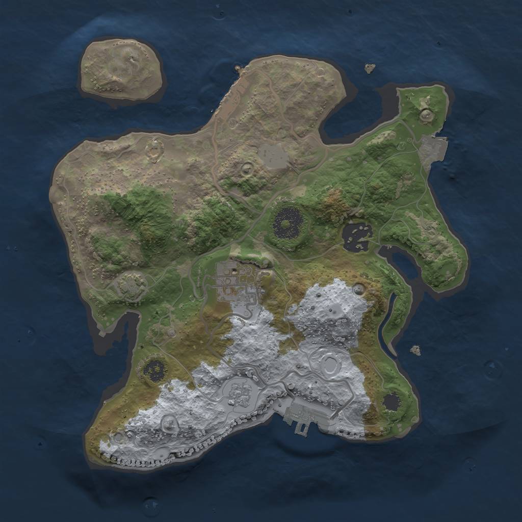 Rust Map: Procedural Map, Size: 2500, Seed: 1868234131, 9 Monuments
