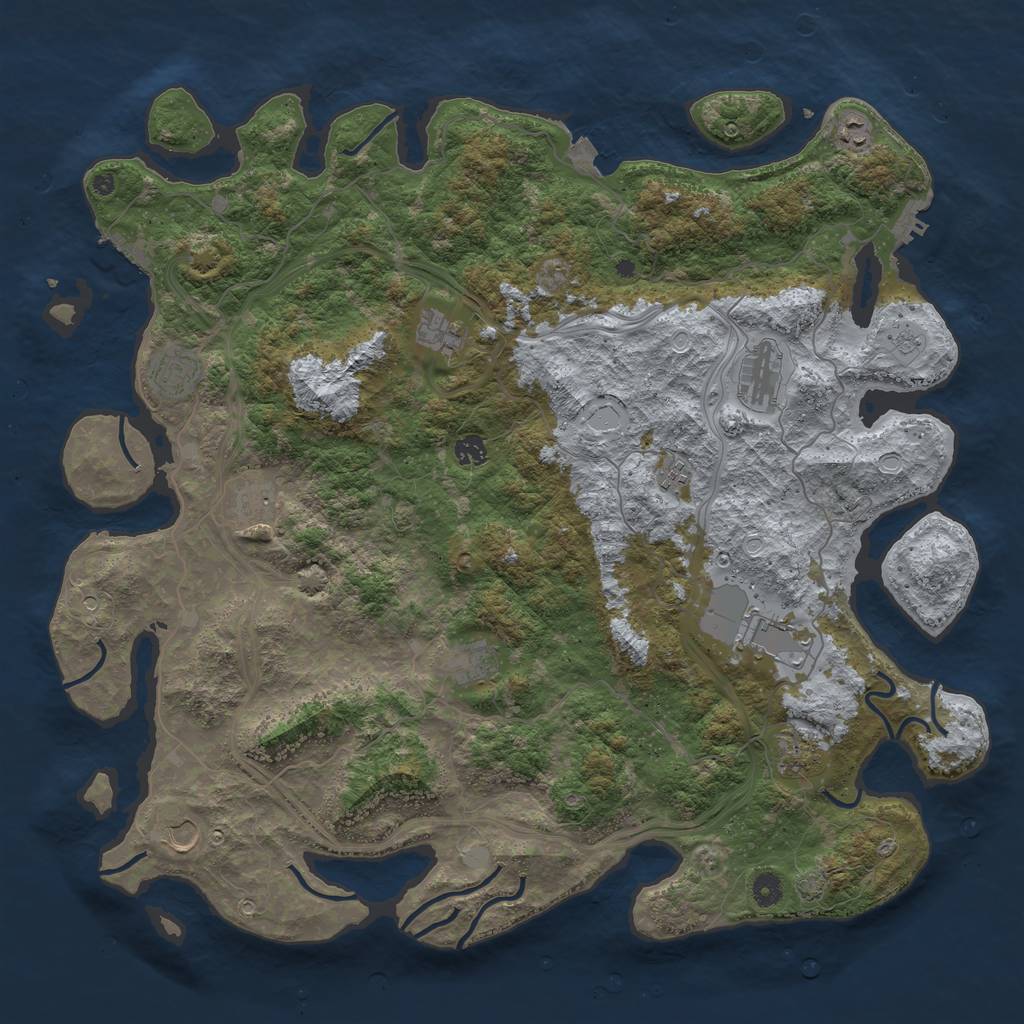 Rust Map: Procedural Map, Size: 4800, Seed: 865548820, 19 Monuments