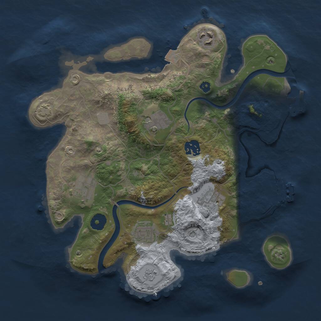 Rust Map: Procedural Map, Size: 3000, Seed: 3941, 12 Monuments