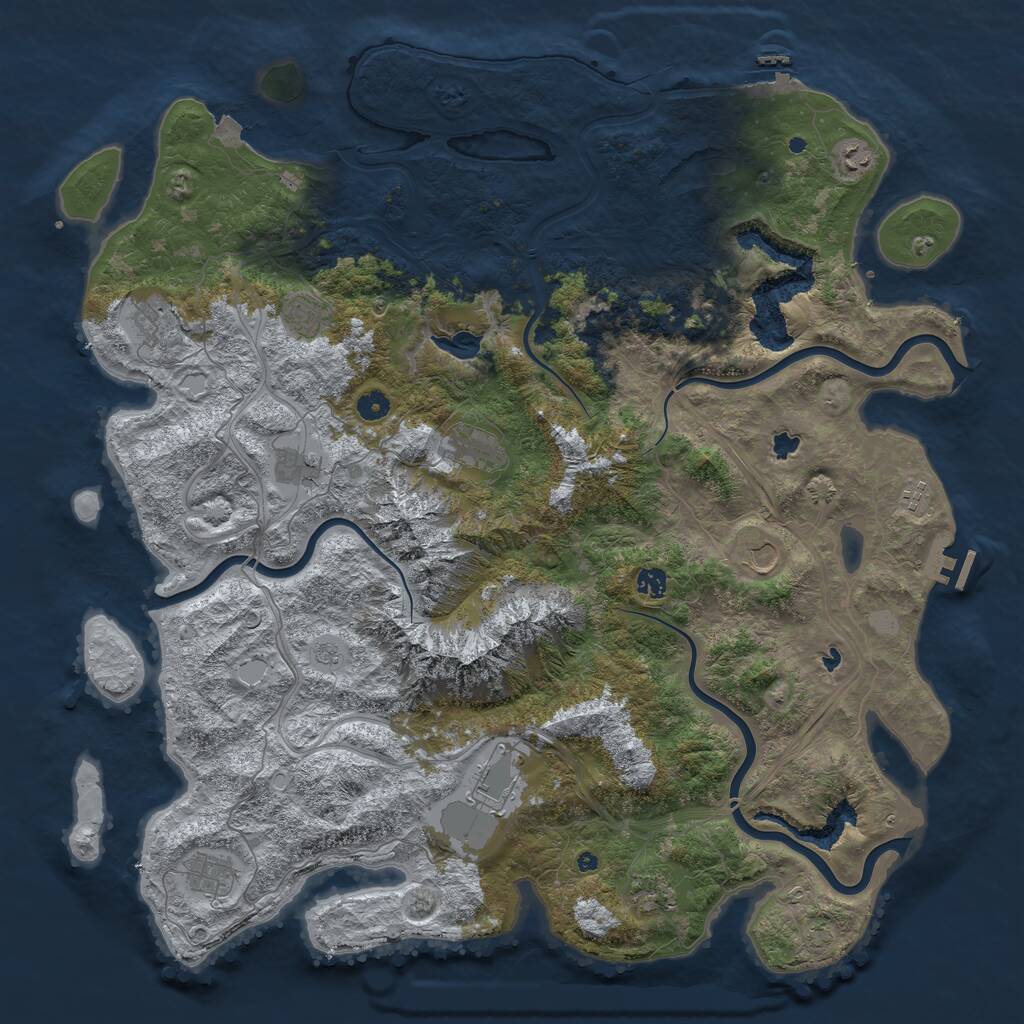 Rust Map: Procedural Map, Size: 5000, Seed: 517526559, 17 Monuments