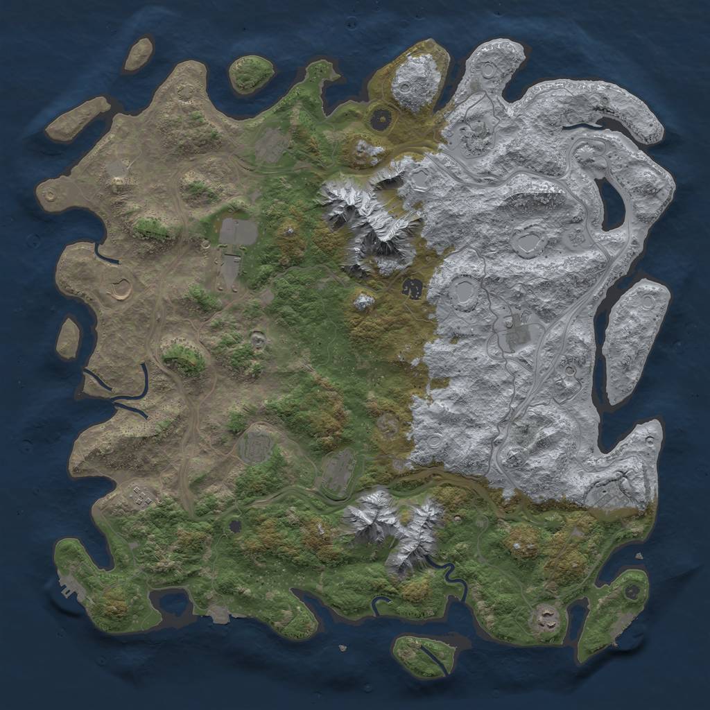 Rust Map: Procedural Map, Size: 5000, Seed: 58756, 19 Monuments