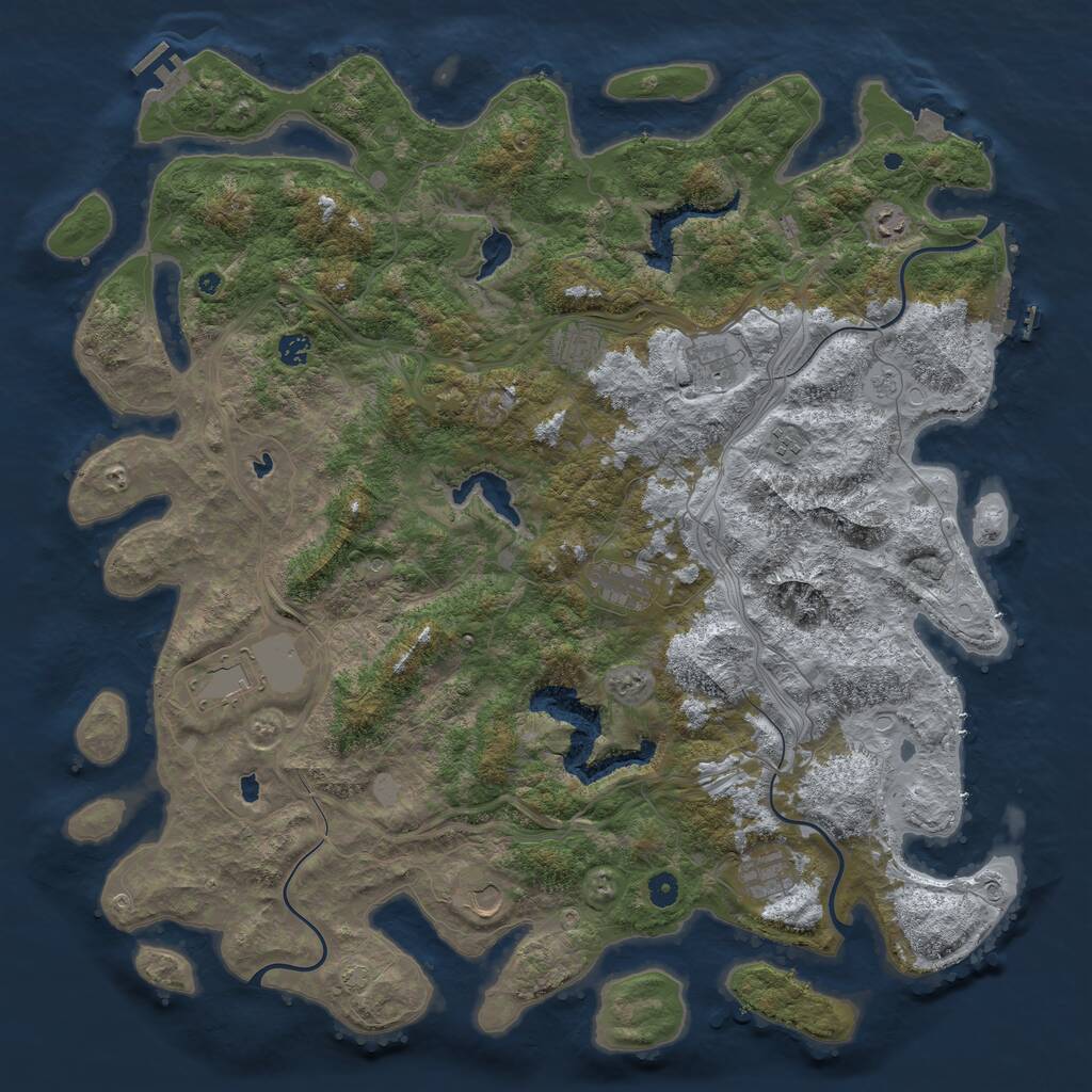 Rust Map: Procedural Map, Size: 5000, Seed: 687968185, 15 Monuments