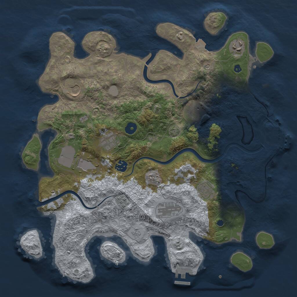 Rust Map: Procedural Map, Size: 3800, Seed: 20231207, 15 Monuments