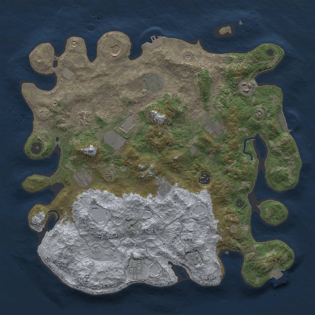 Rust Map: Procedural Map, Size: 4000, Seed: 1501681712, 19 Monuments