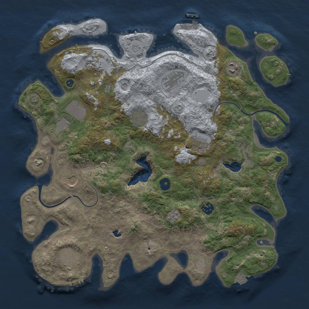 Rust Map: Procedural Map, Size: 4000, Seed: 791397420, 15 Monuments