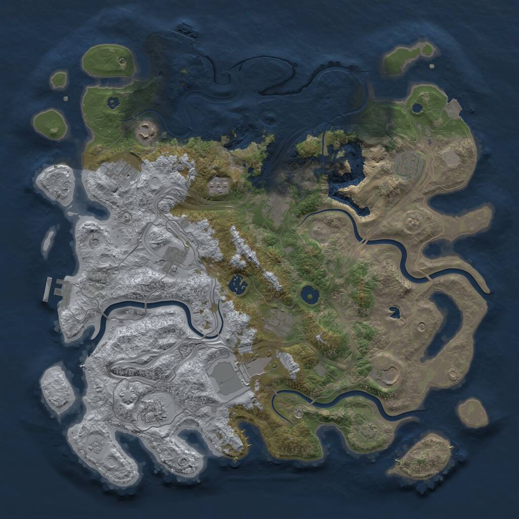 Rust Map: Procedural Map, Size: 4250, Seed: 341546123, 17 Monuments
