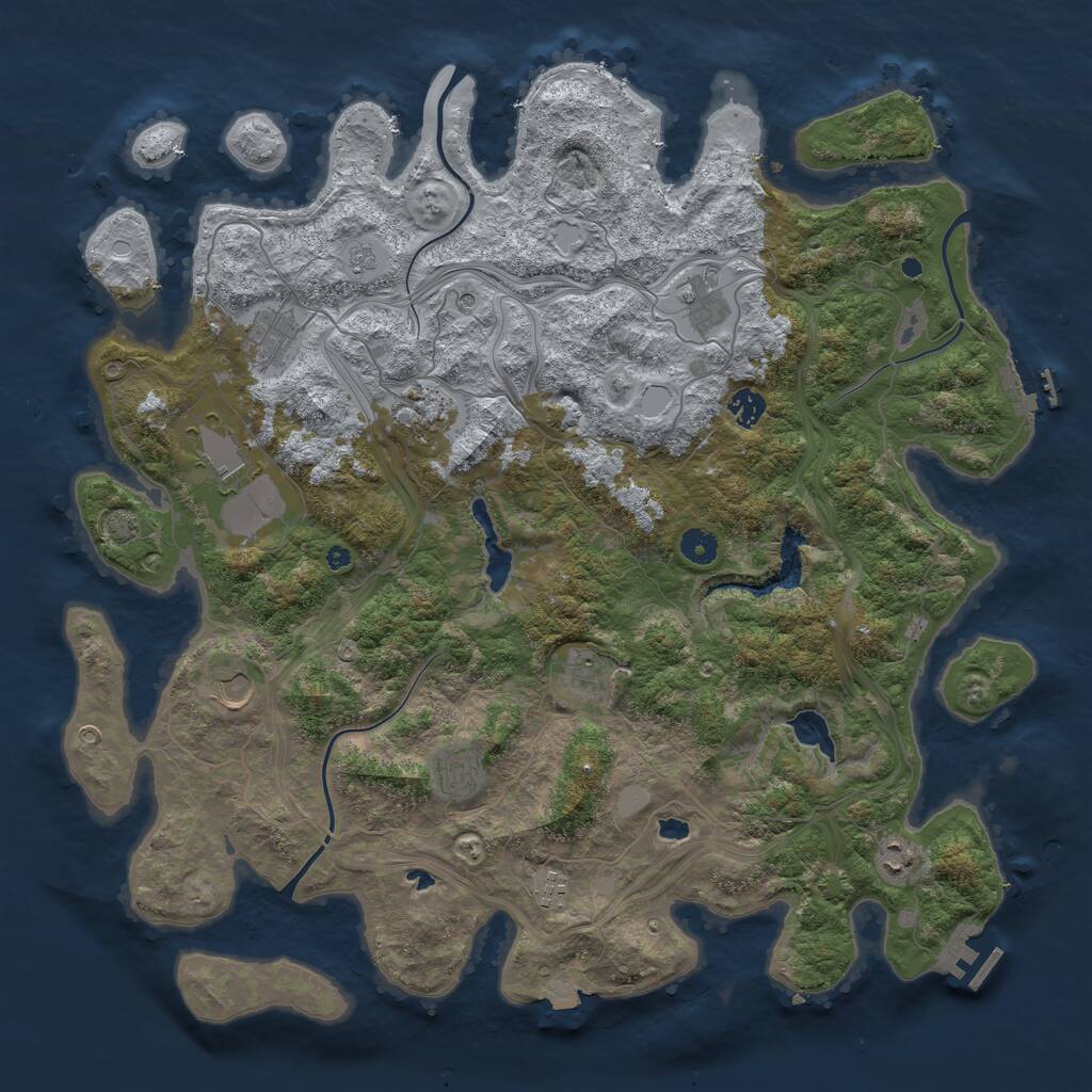 Rust Map: Procedural Map, Size: 4500, Seed: 1165237999, 16 Monuments
