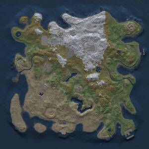 Thumbnail Rust Map: Procedural Map, Size: 4000, Seed: 84068179, 14 Monuments