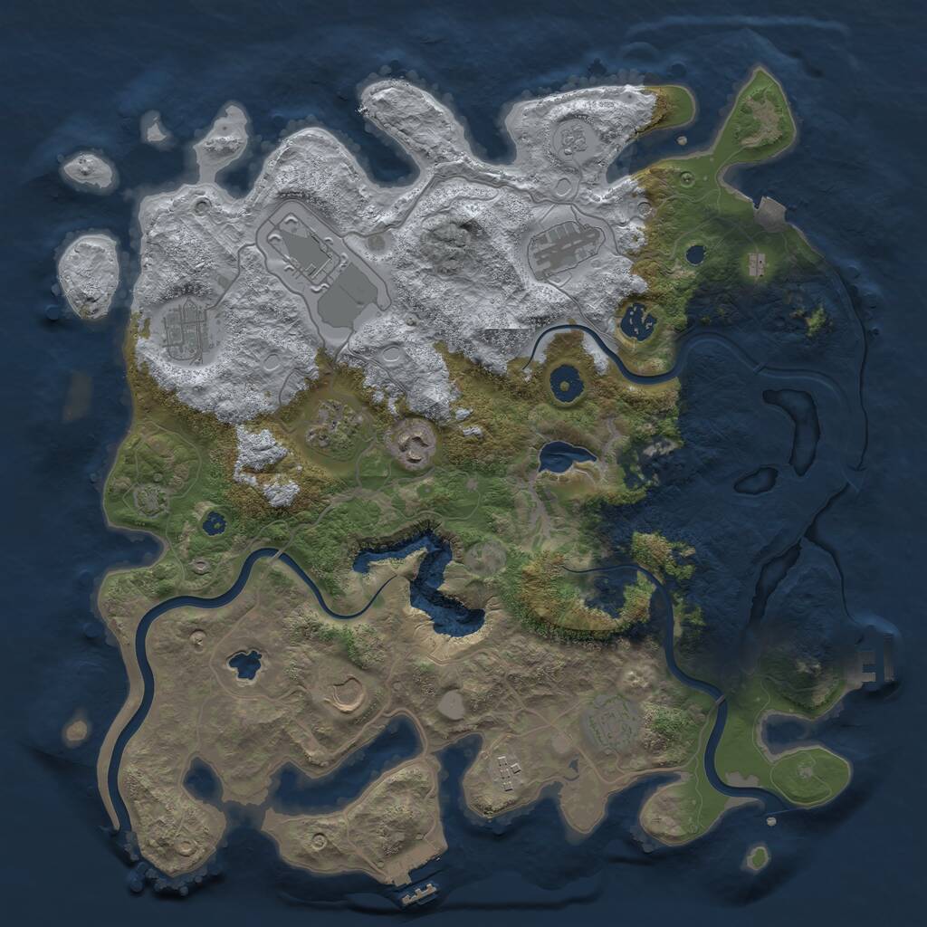 Rust Map: Procedural Map, Size: 4000, Seed: 1113737358, 15 Monuments