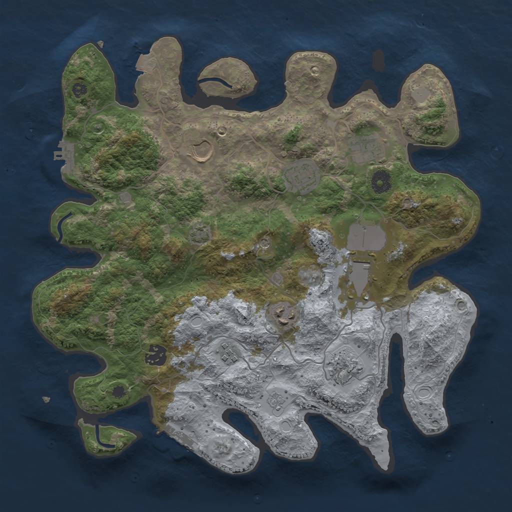 Rust Map: Procedural Map, Size: 3500, Seed: 1770068335, 16 Monuments