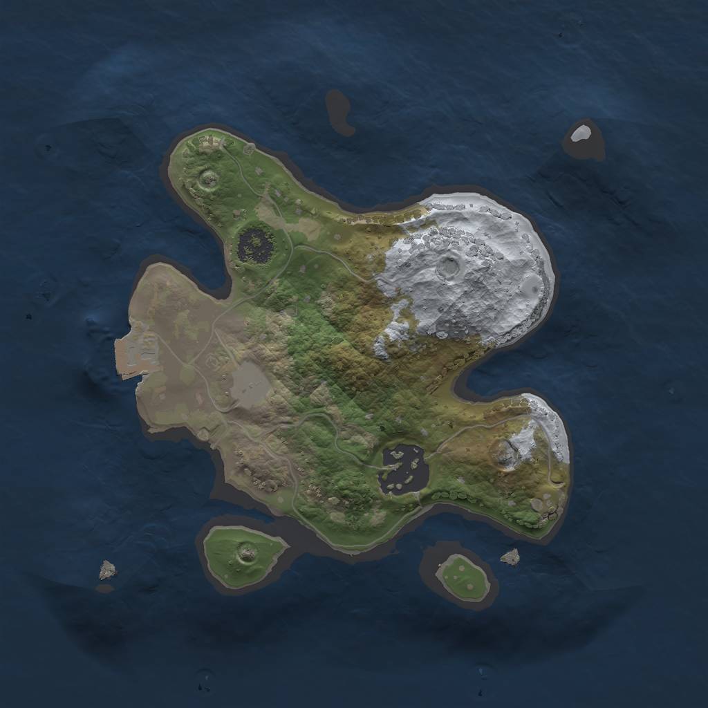 Rust Map: Procedural Map, Size: 2000, Seed: 49565, 4 Monuments