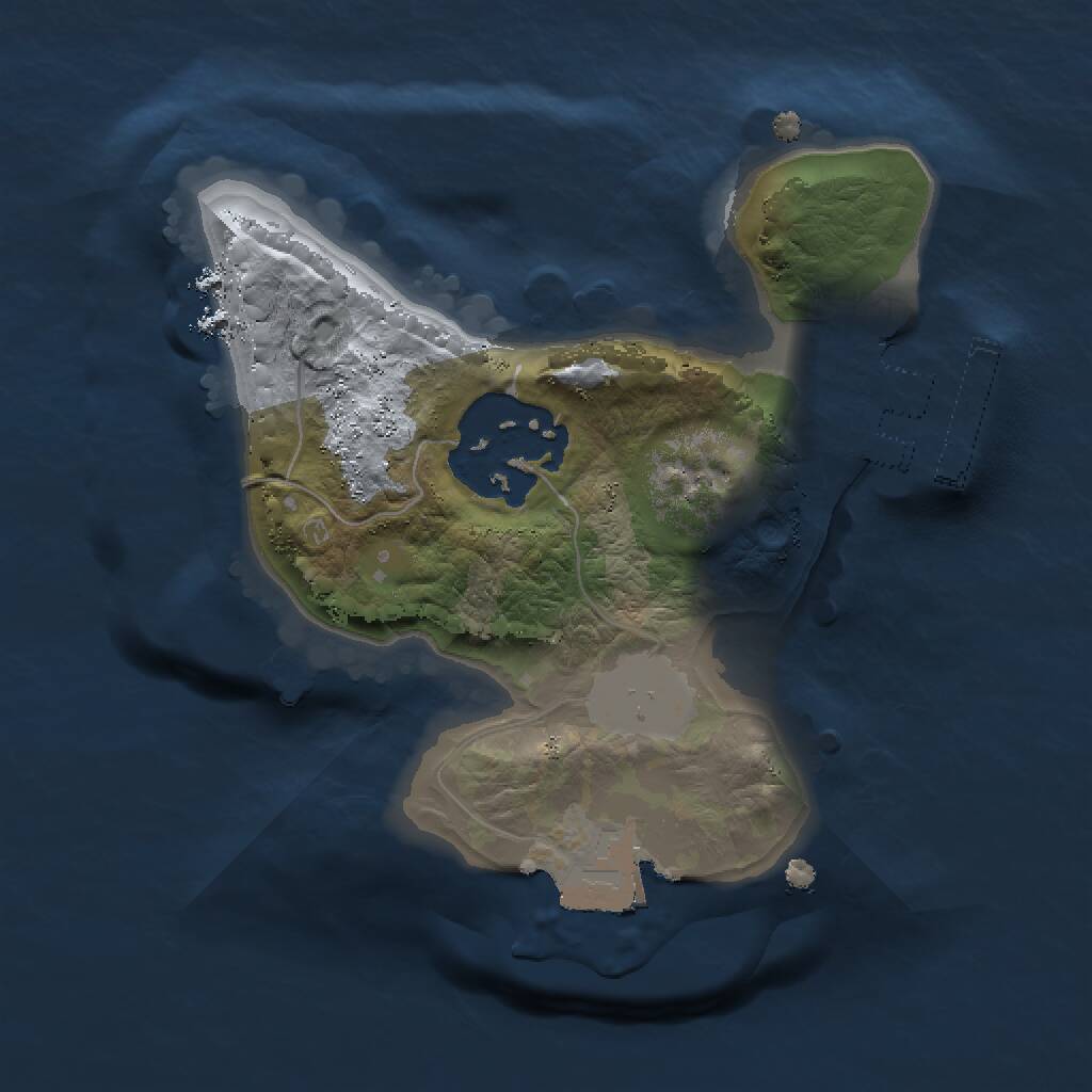 Rust Map: Procedural Map, Size: 1500, Seed: 2319, 3 Monuments