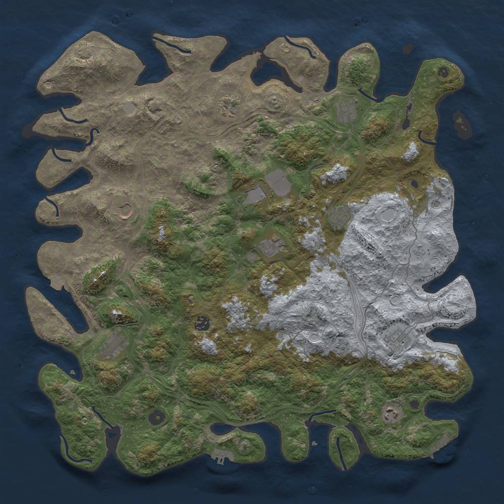 Rust Map: Procedural Map, Size: 4850, Seed: 265527888, 19 Monuments
