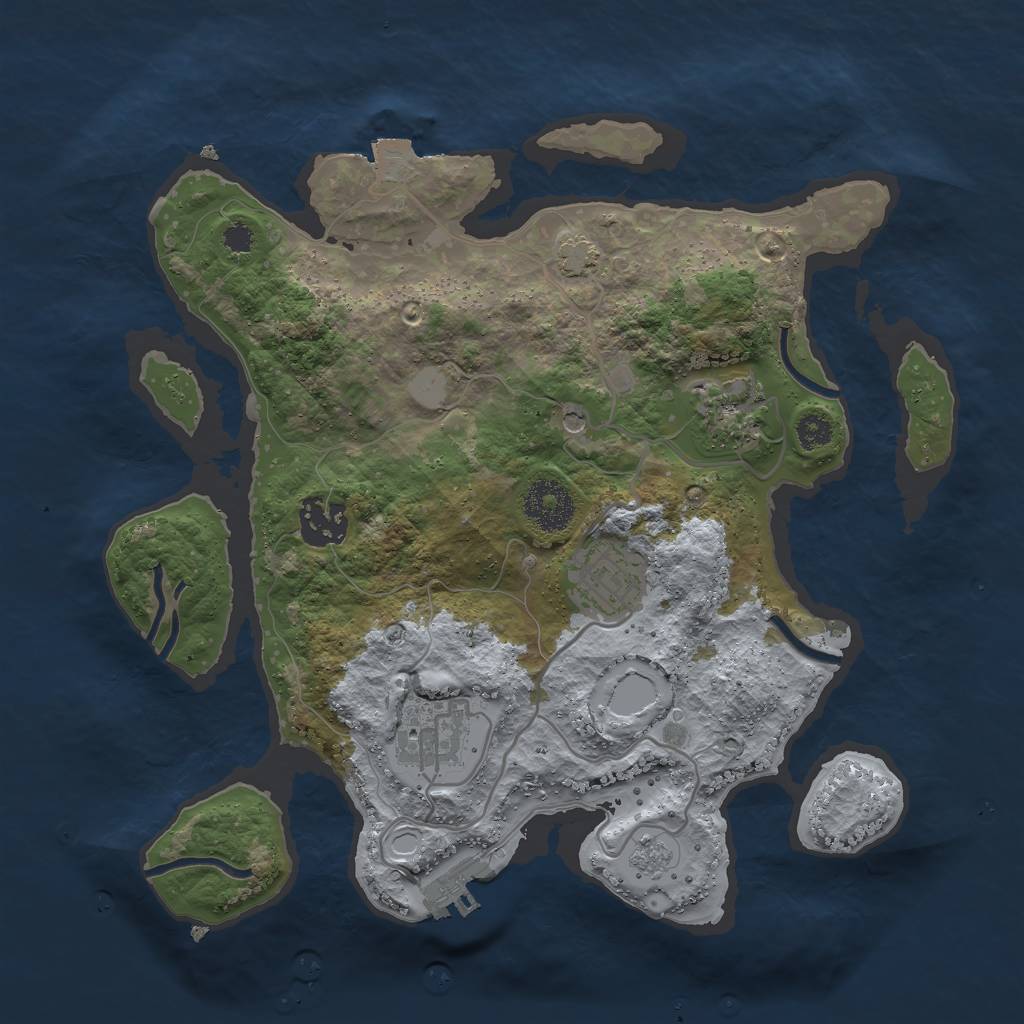 Rust Map: Procedural Map, Size: 3000, Seed: 5415, 11 Monuments