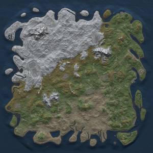 Thumbnail Rust Map: Procedural Map, Size: 5850, Seed: 498011554, 19 Monuments