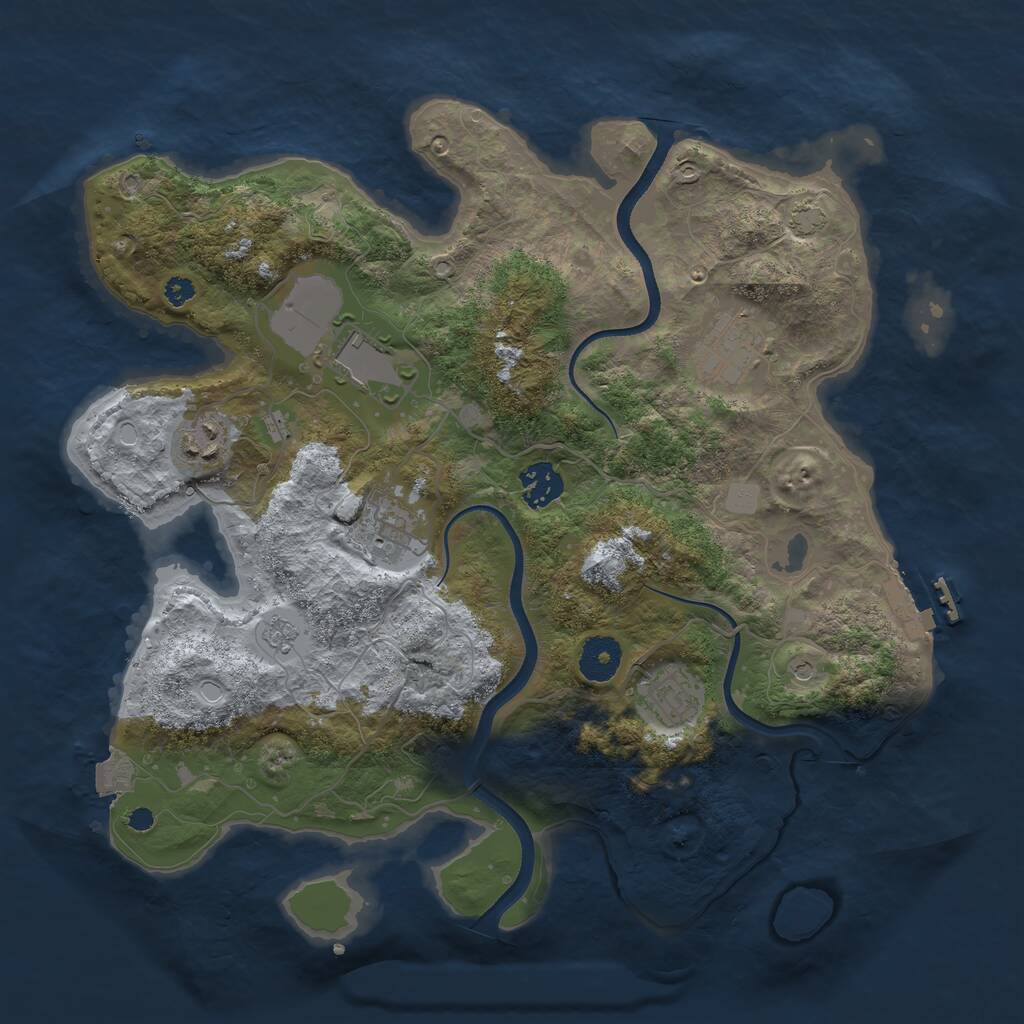Rust Map: Procedural Map, Size: 3500, Seed: 1646221805, 11 Monuments