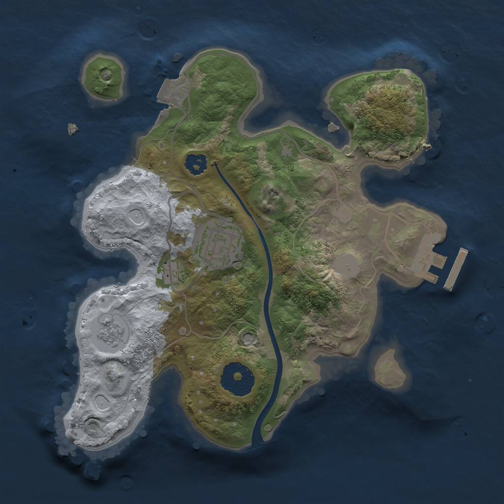 Rust Map: Procedural Map, Size: 2300, Seed: 703359389, 4 Monuments