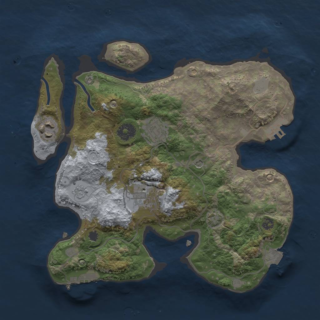 Rust Map: Procedural Map, Size: 2700, Seed: 1972324005, 11 Monuments