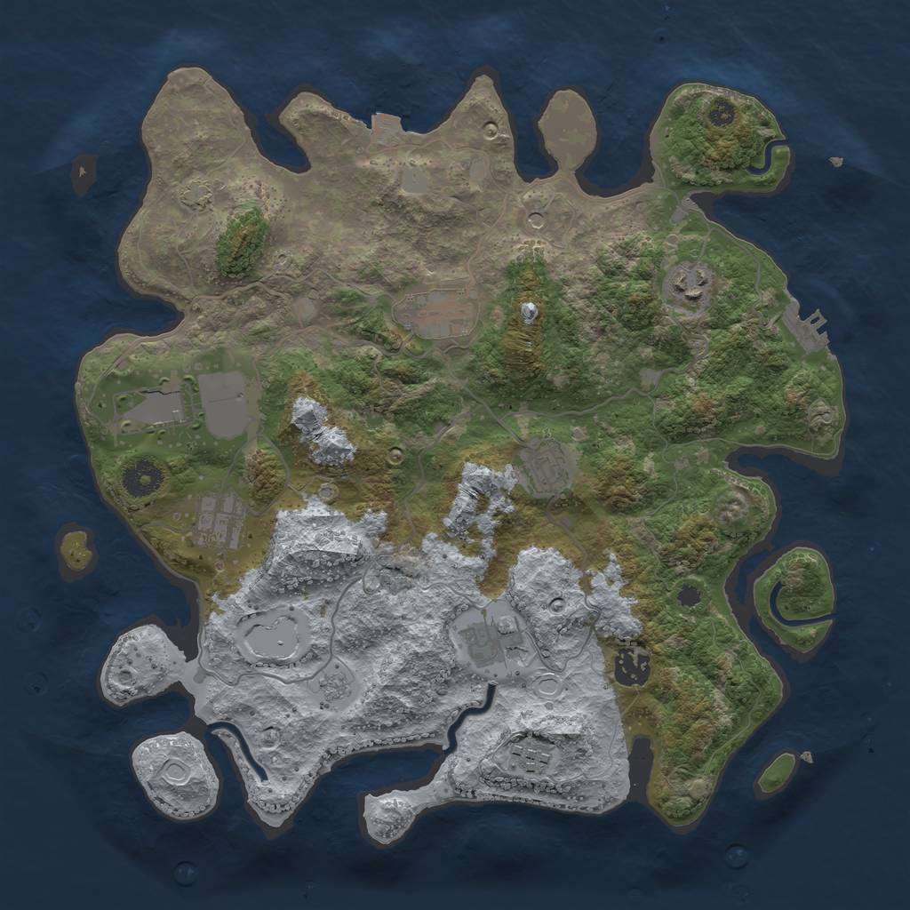 Rust Map: Procedural Map, Size: 3600, Seed: 4993665, 15 Monuments