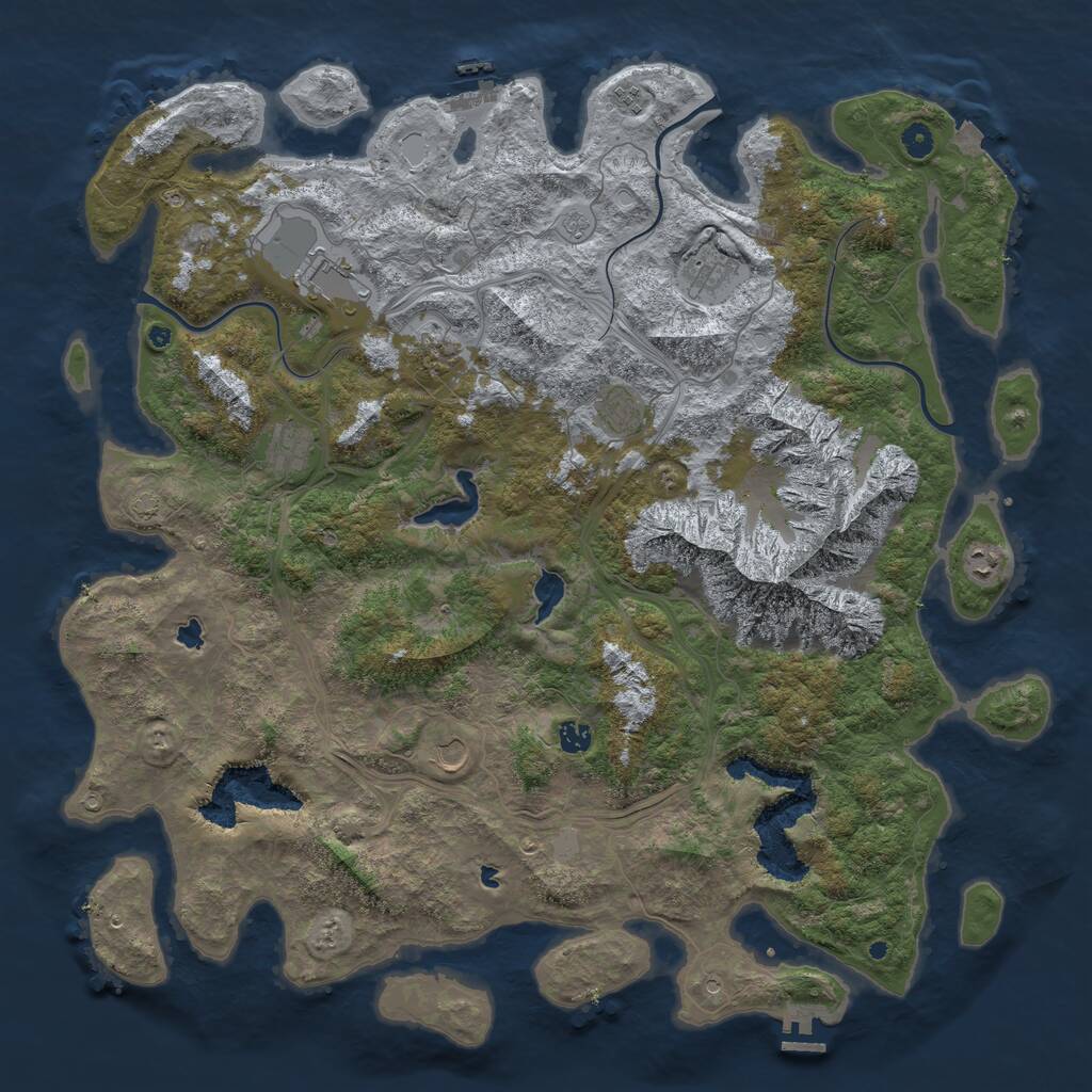 Rust Map: Procedural Map, Size: 5000, Seed: 1362406029, 15 Monuments