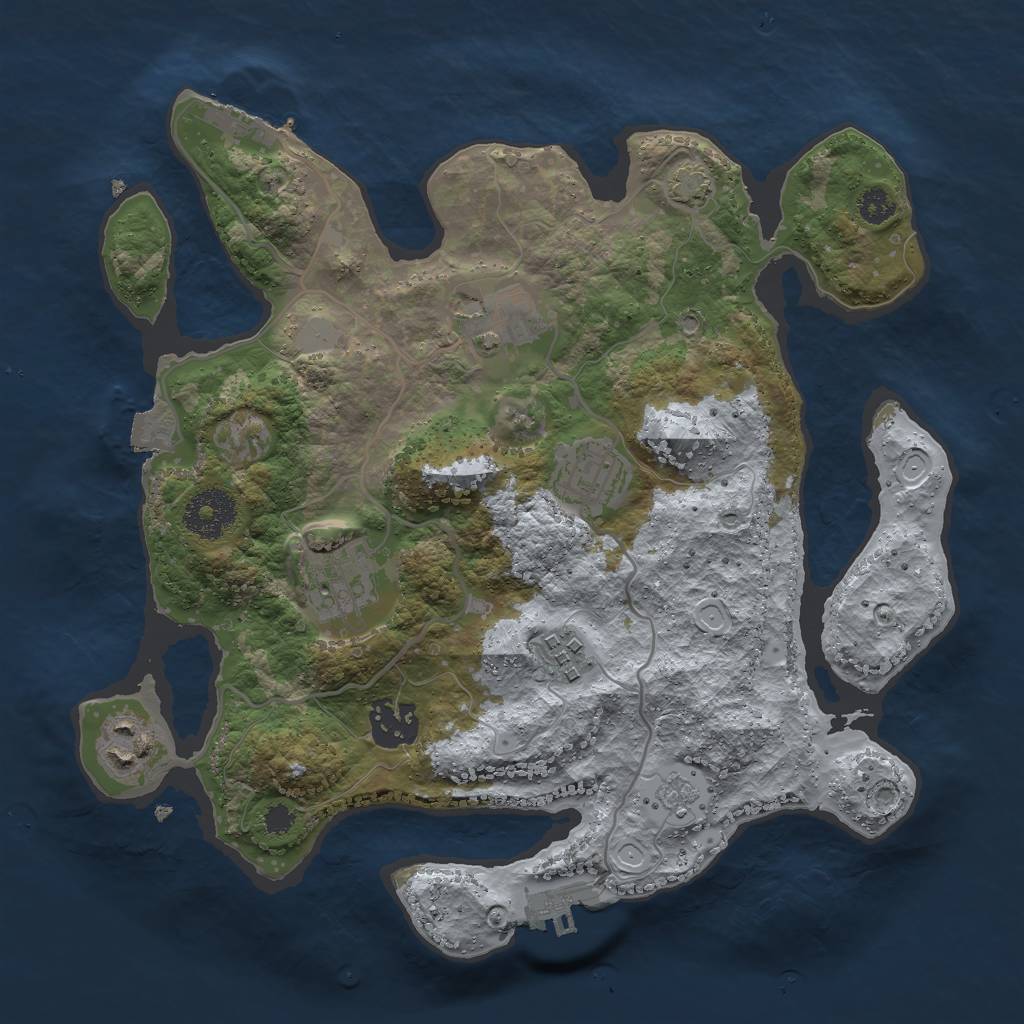 Rust Map: Procedural Map, Size: 3000, Seed: 16062, 13 Monuments