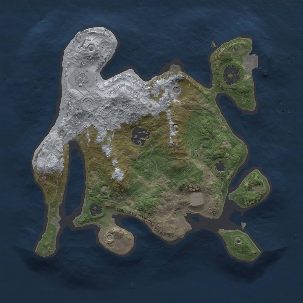 Rust Map: Procedural Map, Size: 2500, Seed: 1478876286, 6 Monuments