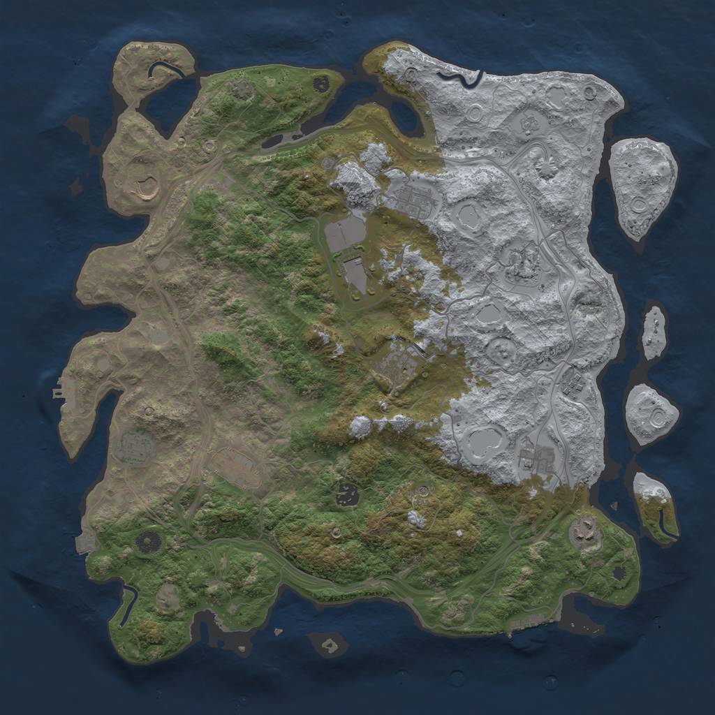 Rust Map: Procedural Map, Size: 4500, Seed: 2313176, 19 Monuments