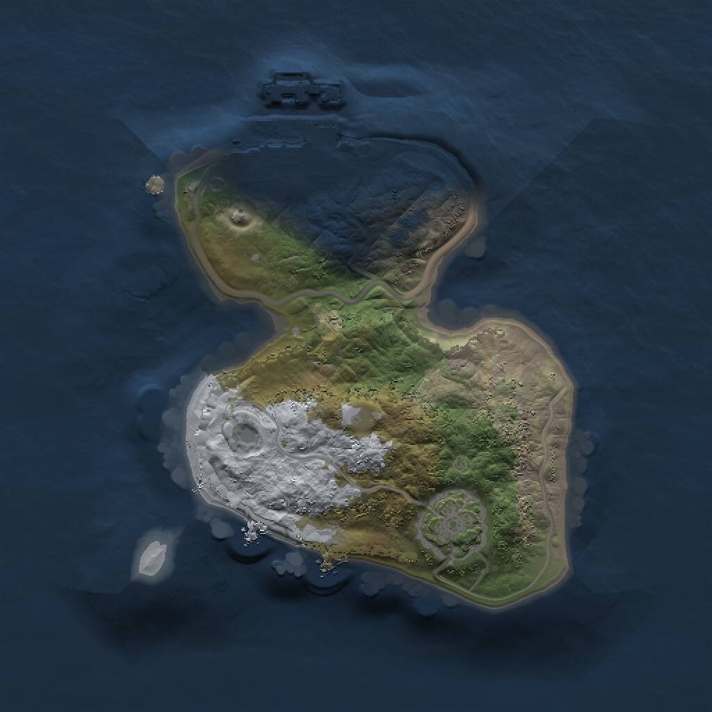 Rust Map: Procedural Map, Size: 1500, Seed: 2140588444, 3 Monuments