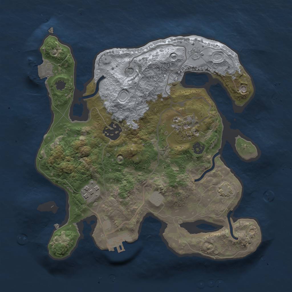 Rust Map: Procedural Map, Size: 2500, Seed: 578617381, 10 Monuments