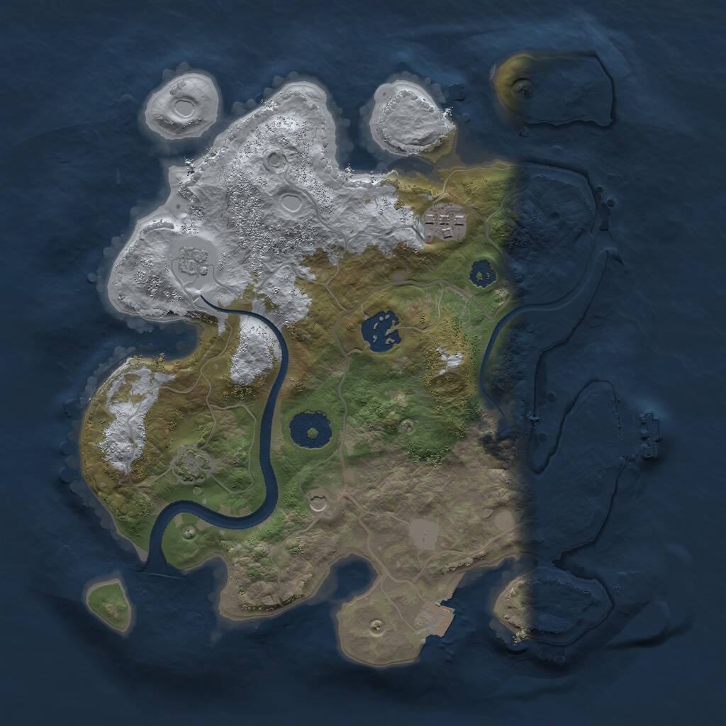 Rust Map: Procedural Map, Size: 2750, Seed: 1159962719, 7 Monuments