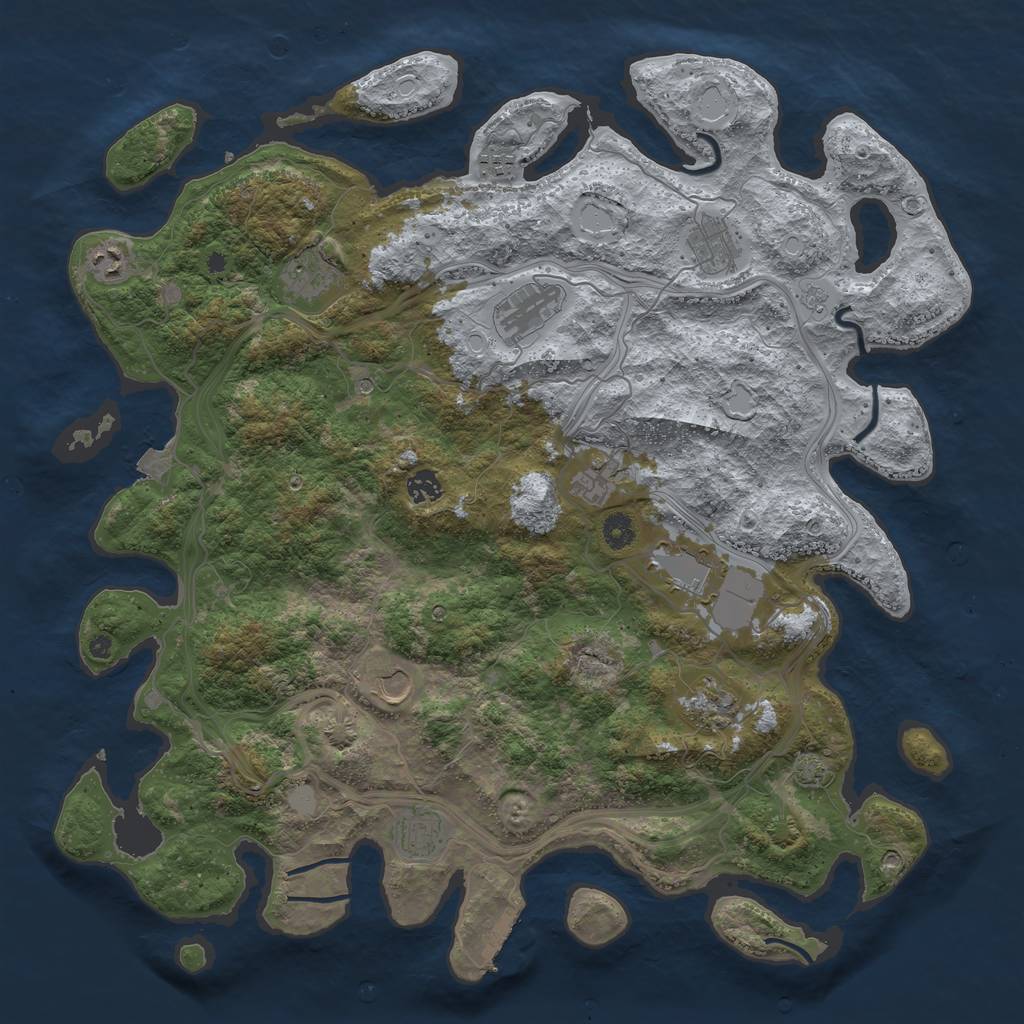 Rust Map: Procedural Map, Size: 4500, Seed: 678579938, 18 Monuments