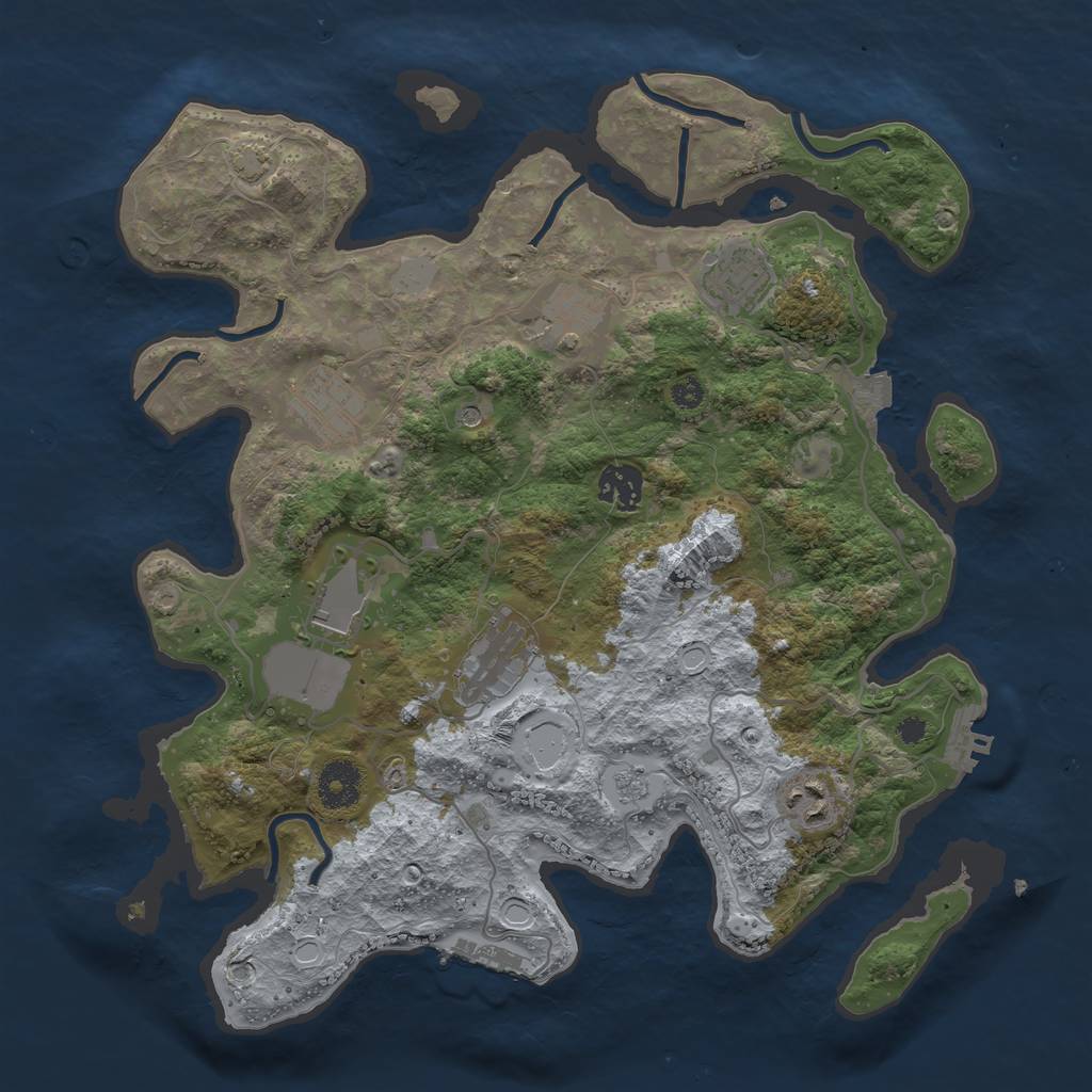 Rust Map: Procedural Map, Size: 3500, Seed: 1366498856, 15 Monuments