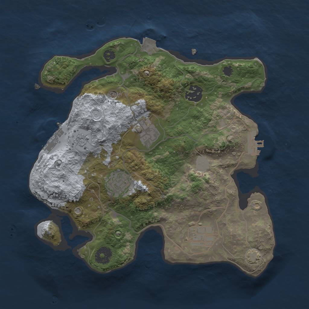 Rust Map: Procedural Map, Size: 2700, Seed: 575629046, 12 Monuments