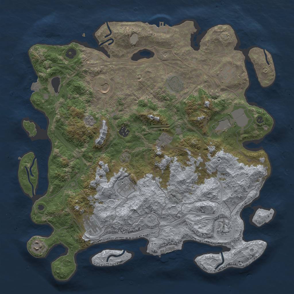 Rust Map: Procedural Map, Size: 4250, Seed: 367664512, 19 Monuments