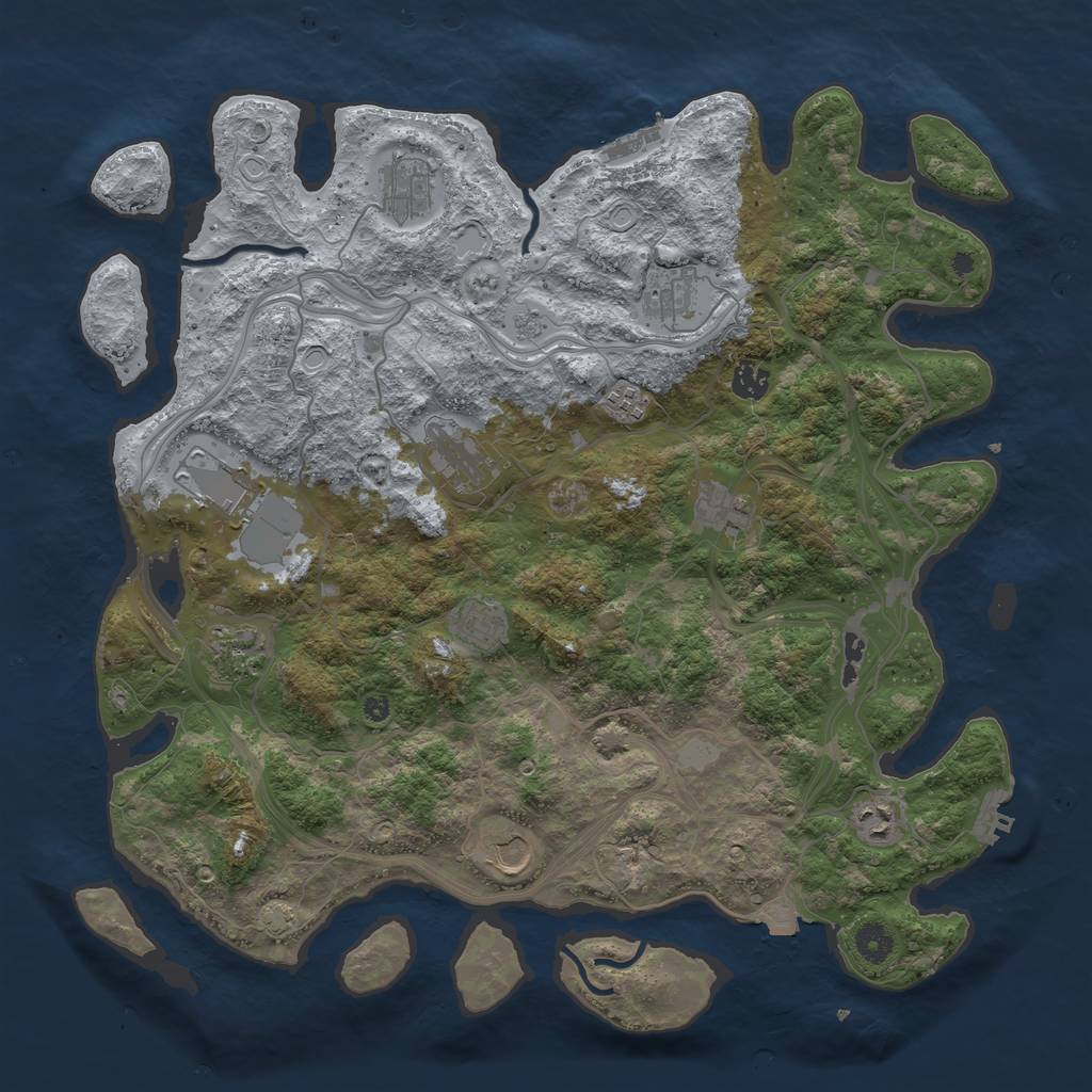 Rust Map: Procedural Map, Size: 4250, Seed: 575445355, 18 Monuments
