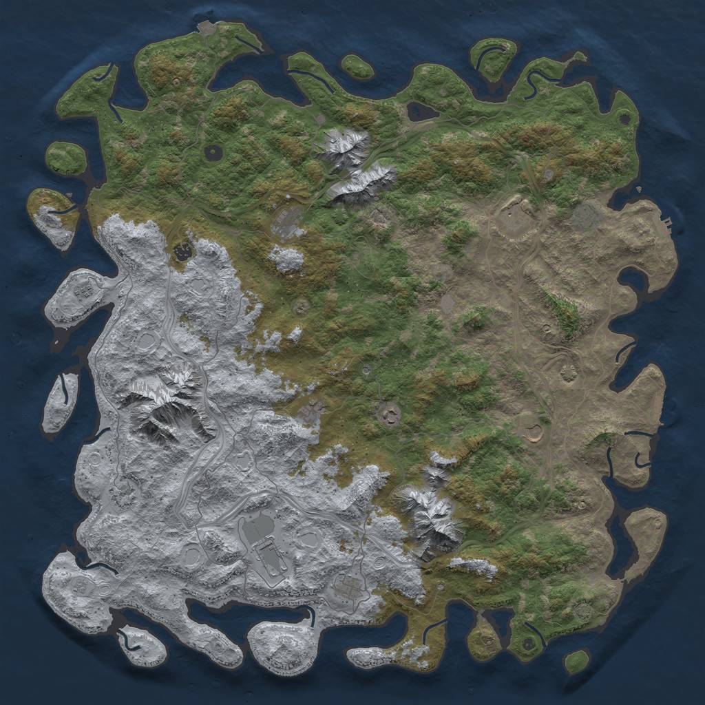 Rust Map: Procedural Map, Size: 6000, Seed: 1126333022, 19 Monuments
