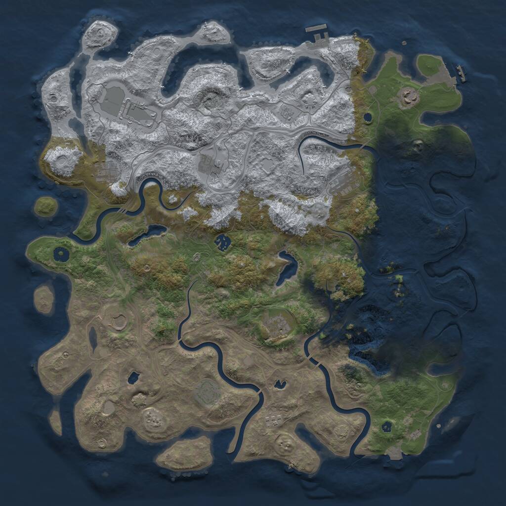 Rust Map: Procedural Map, Size: 4800, Seed: 327804397, 16 Monuments