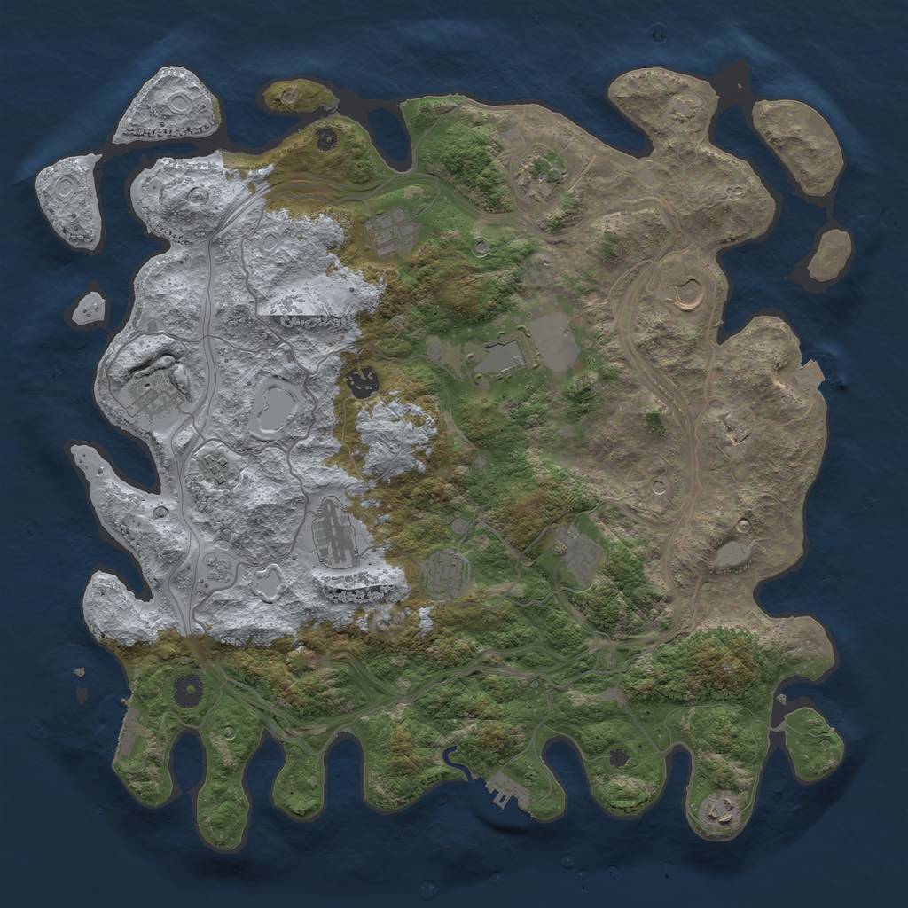 Rust Map: Procedural Map, Size: 4250, Seed: 1011449241, 19 Monuments