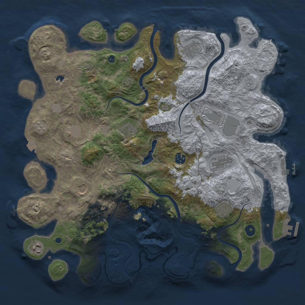 Rust Map: Procedural Map, Size: 4250, Seed: 1289663525, 17 Monuments