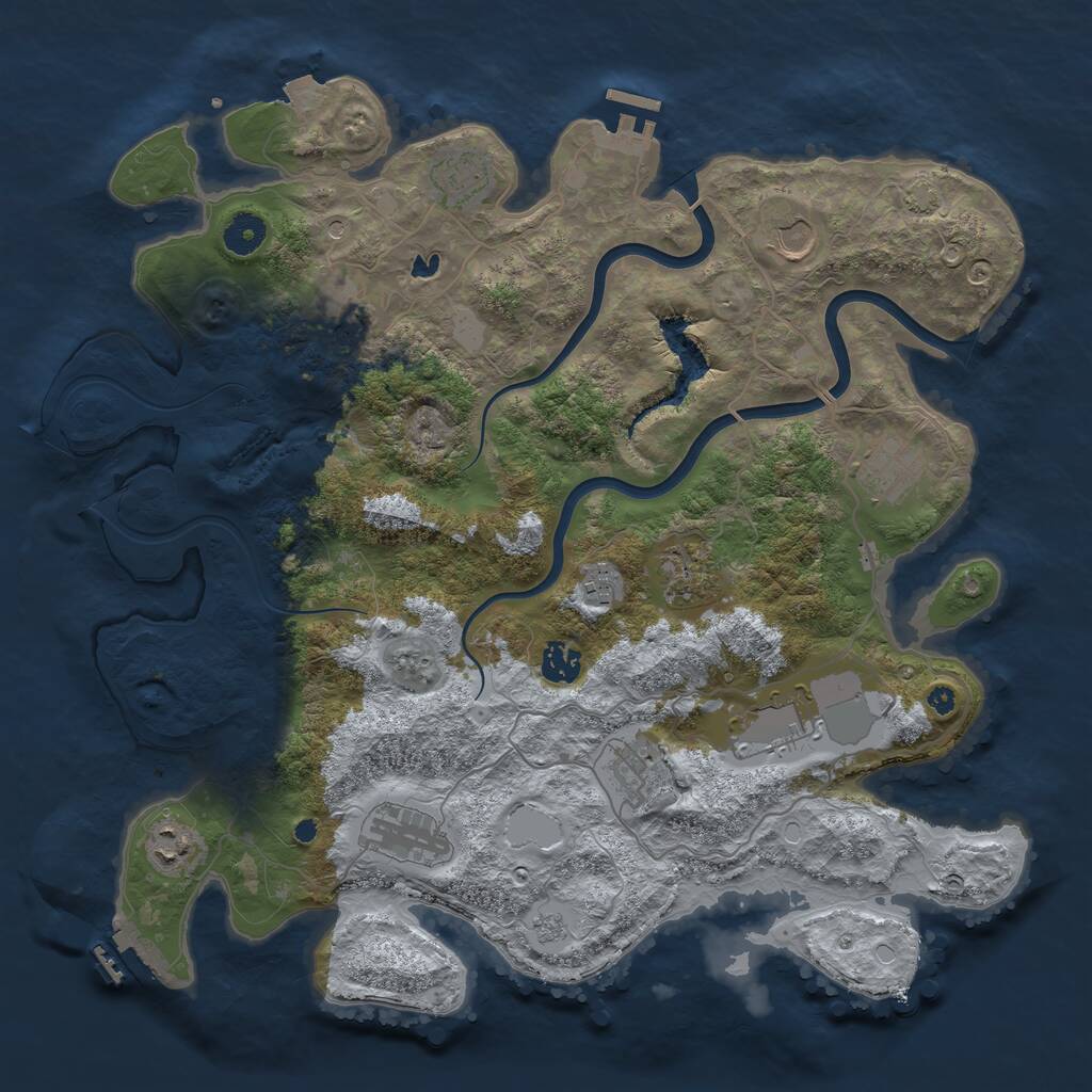 Rust Map: Procedural Map, Size: 4000, Seed: 4146, 17 Monuments