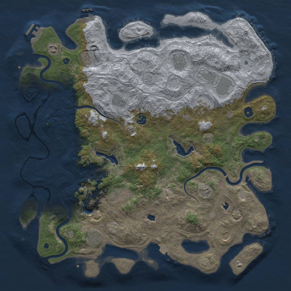 Rust Map: Procedural Map, Size: 4500, Seed: 14596383, 17 Monuments