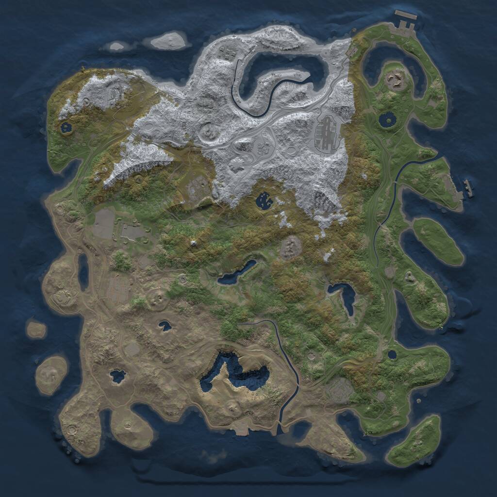 Rust Map: Procedural Map, Size: 4500, Seed: 1257640652, 15 Monuments