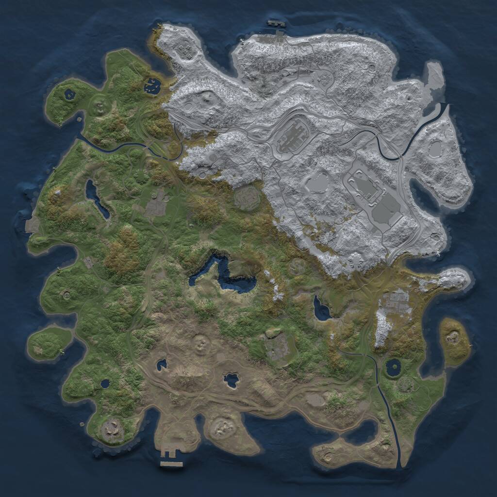 Rust Map: Procedural Map, Size: 4500, Seed: 1686903258, 16 Monuments